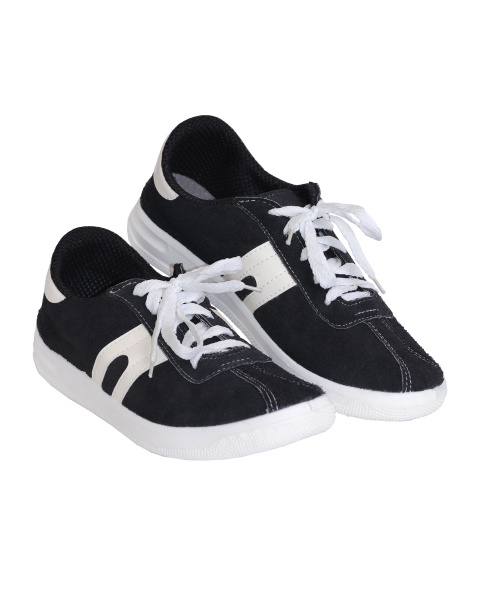 Кроссовки велюровые Люкс, спилок, ПУ, черные