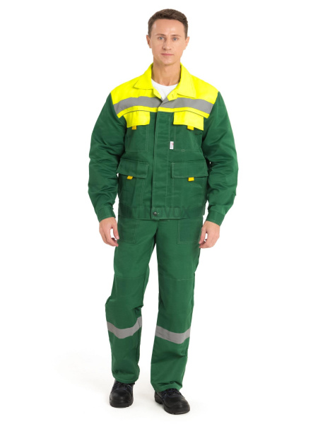 Костюм "Нова" куртка+п/к, цв. зеленый/лимон