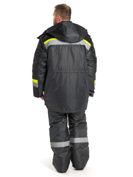 Костюм утепленный "Градус" куртка+п/к, тк. оксфорд, цв.т.СЕР/черн/лимон