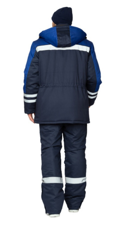 Куртка антистатическая мужская утеплённая "Антистат" тёмно-синий/василёк