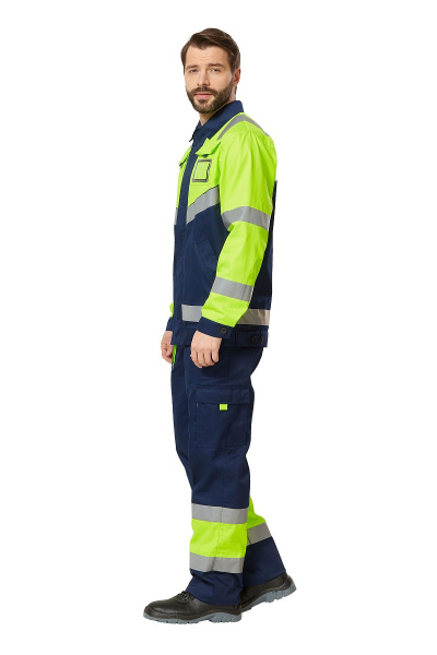 Костюм рабочий мужской летний "Илион Сигнал" цвет желтый/темно-синий