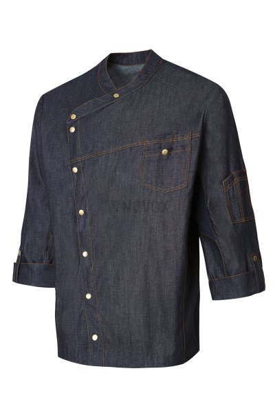 Китель поварской РИСТРЕТТО ШЕФ джинс мужской темно-синий