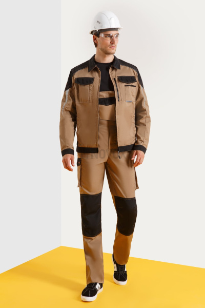Костюм "STATUS" NEW 2 (Статус), куртка, п/к, бежевый с черным