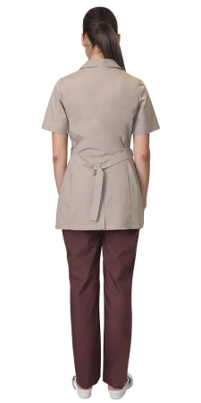 Костюм "ЛИРА" женский бежевый с шоколадным