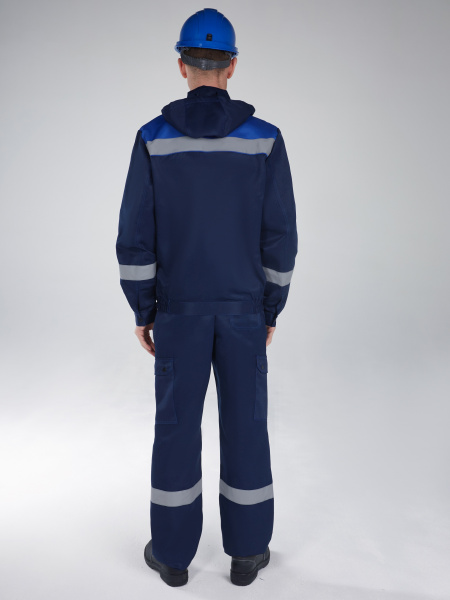 Костюм Титан СОП с капюшоном (тк.Смесовая,210) п/к, т.синий/васильковый