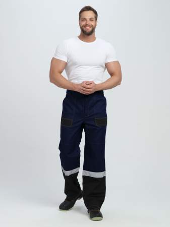 Костюм Виват-1 Премиум CH МВО (тк.Смесовая,240) брюки, т.синий/черный/васильковый