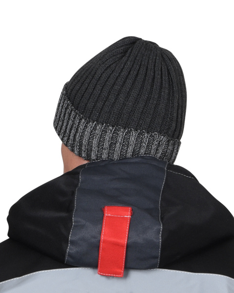 Шапка темно-серая с СВ-элементами "Юка", с утеплителем Тинсулейт