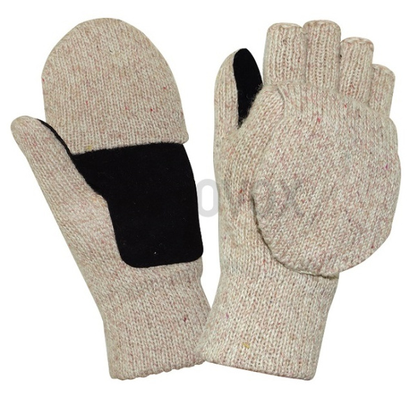 Перчатки-варежки АЙСЕР со спилковыми накладками (утеп.Тинсулейт)