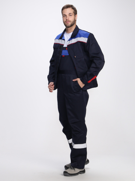 Костюм Фаворит-2 СОП UZ (тк.Смесовая,210) п/к, т.синий/васильковый/красный