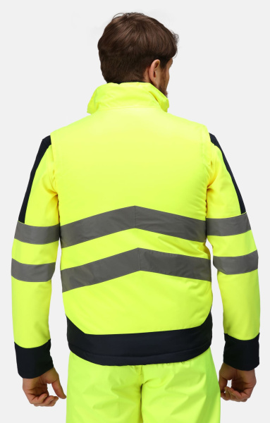 Жилет РЕГАТТА ПРОФЕШИОНАЛ ХАЙ-ВИС ПРО ИНСУЛЭЙТИД утепленный сигнальный TRA 840 желто-синий