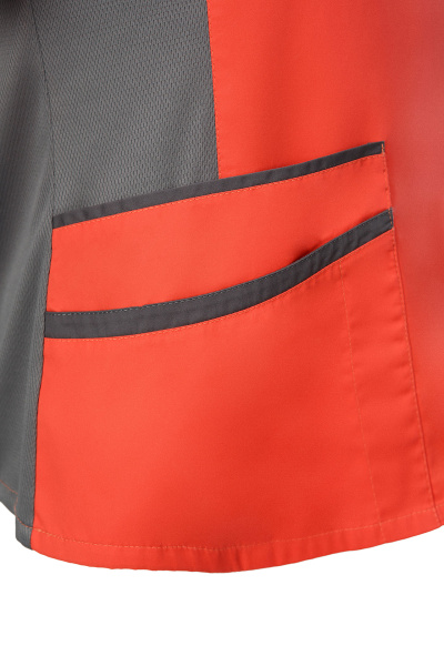 Блуза ЛИНДРЕД (Lindred) ОРИОН женская коралл/серая, рукав короткий