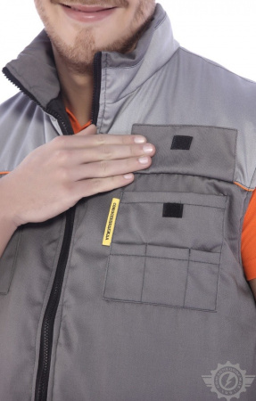 Жилет "Профессионал" зимний темно-серый со светло-серым