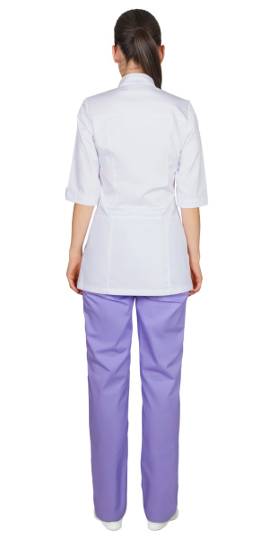 Костюм "БАРБАРА" женский белый с фиолетовым