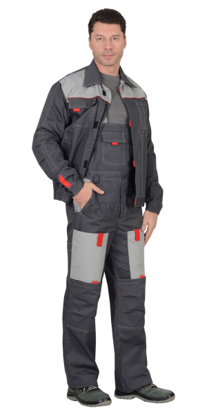 Костюм "ФАВОРИТ" куртка, п/к т.серый со св.серым