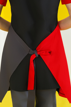 Фартук КЛИНПЛЕКС (CLINPLEX) ВИТА комбинированный черный/графит/красный