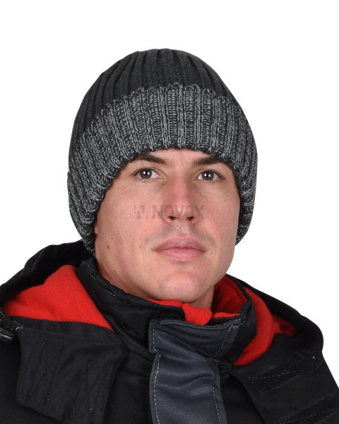 Шапка темно-серая с СВ-элементами "Юка", с утеплителем Тинсулейт