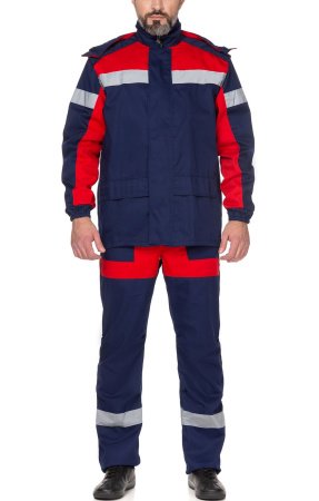 Костюм "Континент",куртка, п/к, т.синий с красным, с СВП (СОП)