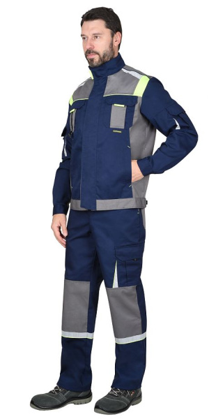 Костюм "СТАН" куртка кор., п/к, со ср.серым и лимонным