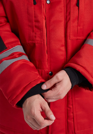 Костюм зимний "ЗИМНИК" куртка/брюки, цвет: красный/черный