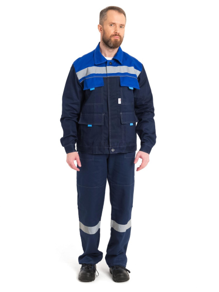 Костюм "Нова" куртка+п/к, тк.САРЖА, цв.син/вас