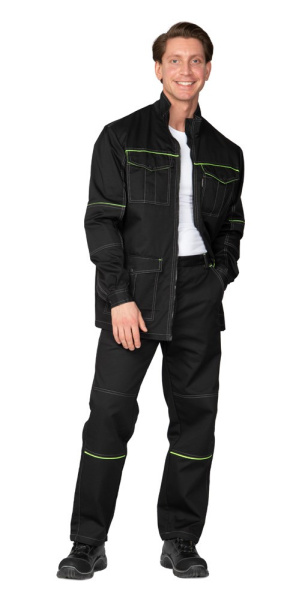 Куртка мужская "Эко-Босс" чёрная/лимонная