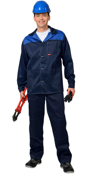 Костюм "АСПЕКТ/СТАНДАРТ" куртка, брюки т.синий с васильковым