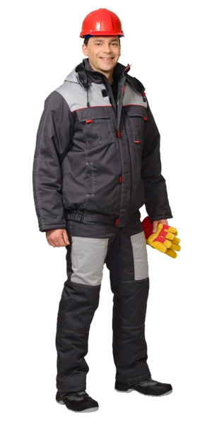 Костюм "ФАВОРИТ" зимний, куртка, п/к, т.серый/св.серый