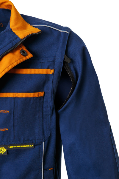 Костюм НЭКСТ (NEXT), куртка с отстегивающимися рукавами, брюки, темно-синий/горчичный