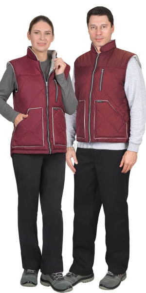 Жилет ЕВРОПА удлиненный (на подкладке флис) бордовый