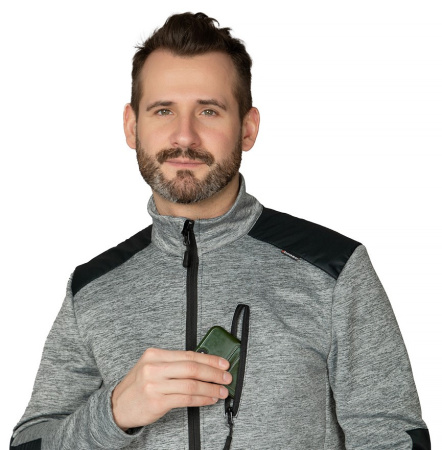 Куртка "Валма" трикотажная серый меланж/чёрный