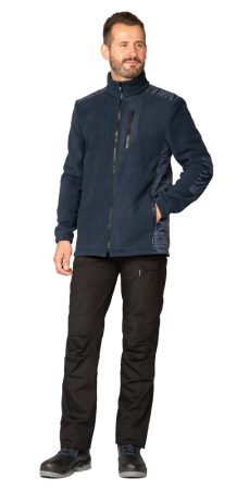 Куртка "Кеми" флисовая без капюшона тёмно-синяя