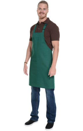 Фартук HORECA (ХОРЕКА) с нагрудником dark green (темно-зеленый)