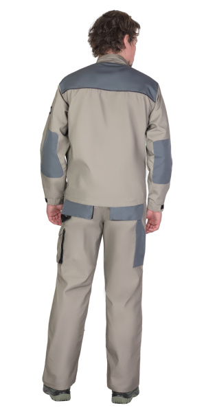 Костюм "СПБ" куртка, брюки, песочный с серо-зеленым тк. Канвас