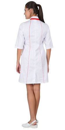 Халат "МУЗА" женский белый с красным
