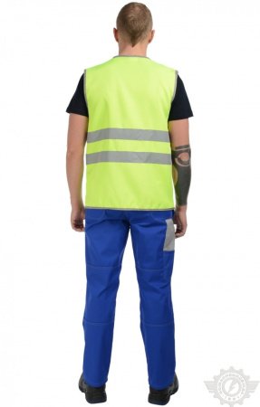Жилет сигнальный "Спектр" на липучке лимонный с СВП (СОП)