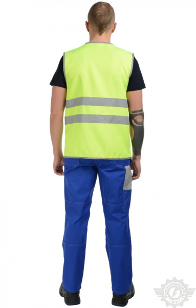 Жилет сигнальный "Спектр" на липучке лимонный с СВП (СОП)