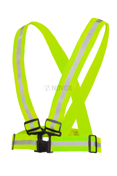 Ремень светоотражающий с наплечными лямками лимонный