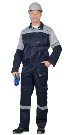 Костюм "ЛЕГИОНЕР" куртка, п/к, синий с серым СОП 50 мм