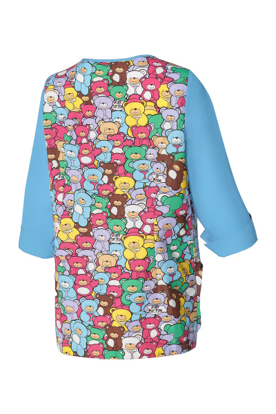 Блуза ЛИНДРЕД (Lindred) ОРИОН Лайт женская голубая/принт мишки, рукав 3/4