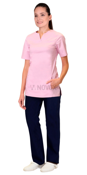 Костюм "ВАЛЕРИЯ" женский розовый с темно-синим