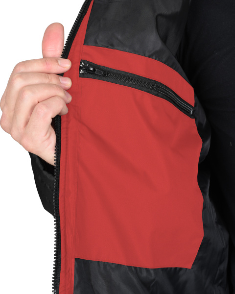 Куртка УРБАН черная с красным