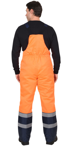 Костюм "МАГИСТРАЛЬ-3" куртка, п/к тк.Гретта, оранжевый с т. синим