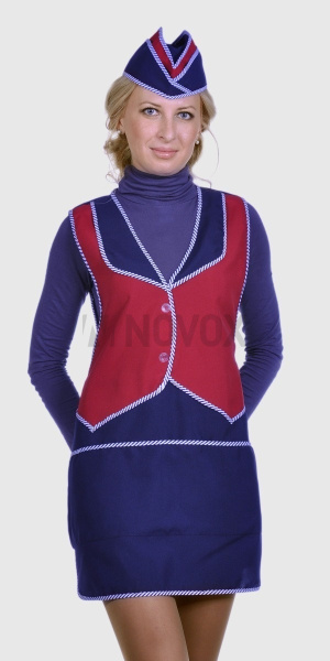 Фартук"Карамель" т.-синий с красным