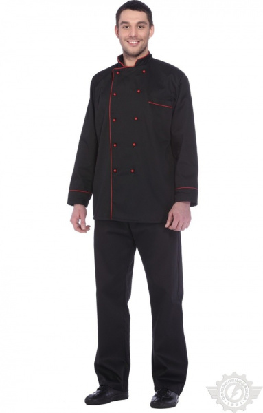 Куртка поварская (китель) "Люкс" черная