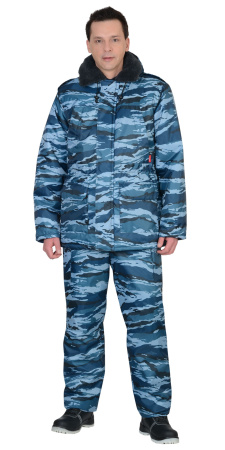 Костюм БЕЗОПАСНОСТЬ зимний: куртка, п/комб. КМФ серый вихрь