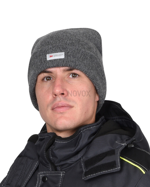 Шапка трикотажная серая "Юка" с утеплителем Тинсулейт 
