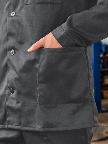 Костюм Аскет-1 (тк.Смесовая,210) брюки, т.серый/оранжевый