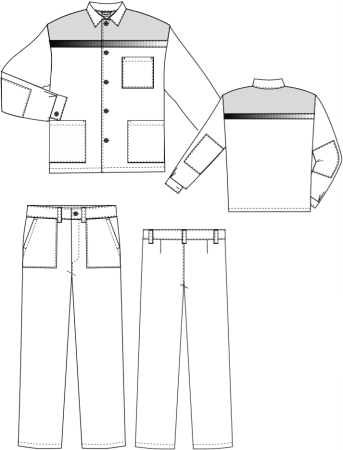 Костюм Строителя (эконом), куртка, брюки темно-синий василек