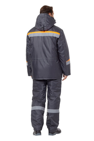 Костюм рабочий мужской зимний "Комфорт" цвет темно-серый/оранжевый