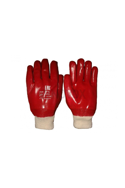 Перчатки рабочие герметичные "Гранат" ХБ основа полный ПВХ облив